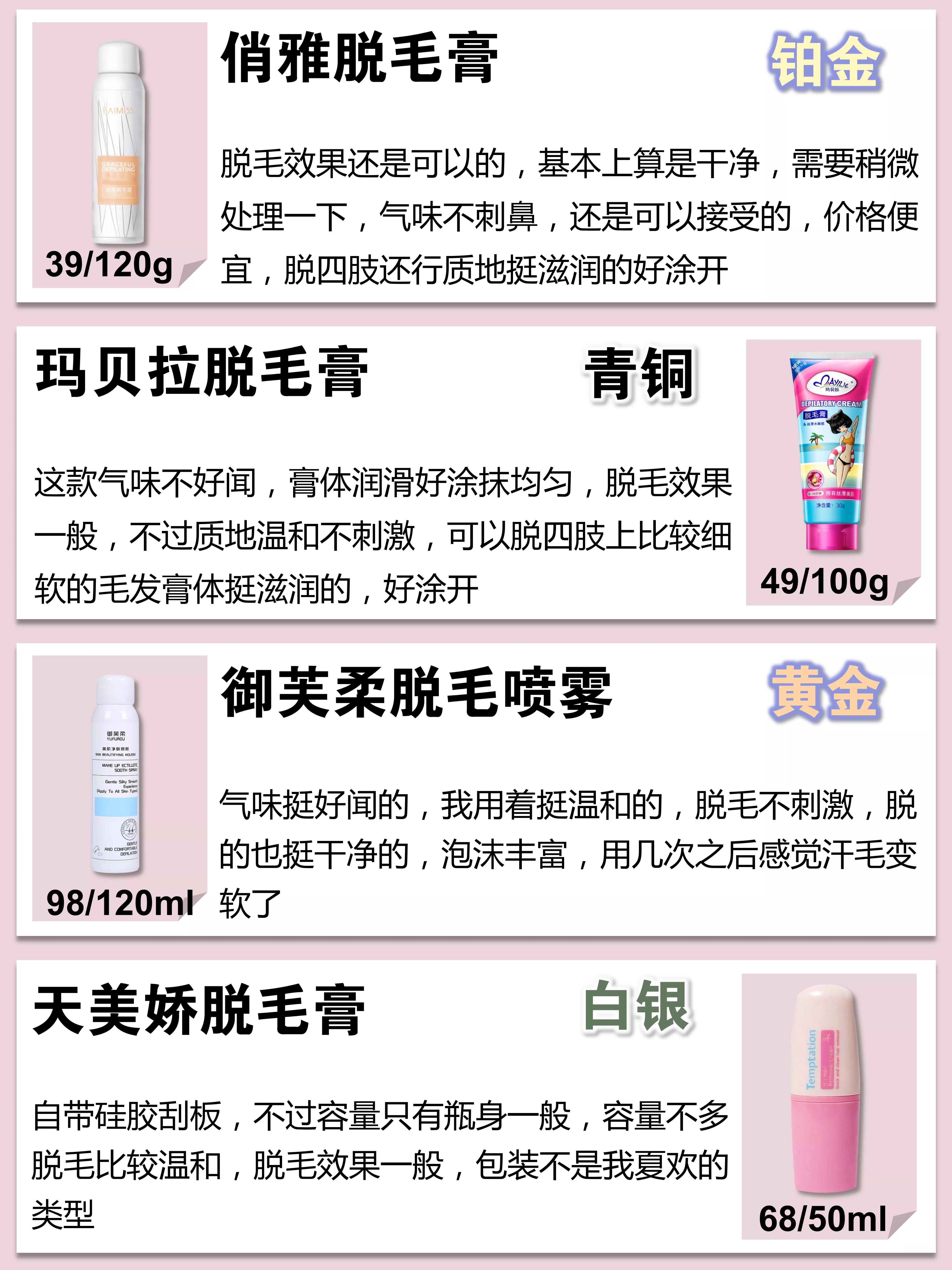 真正好用的脱毛膏有哪些,目前公认的效果最好的脱毛膏