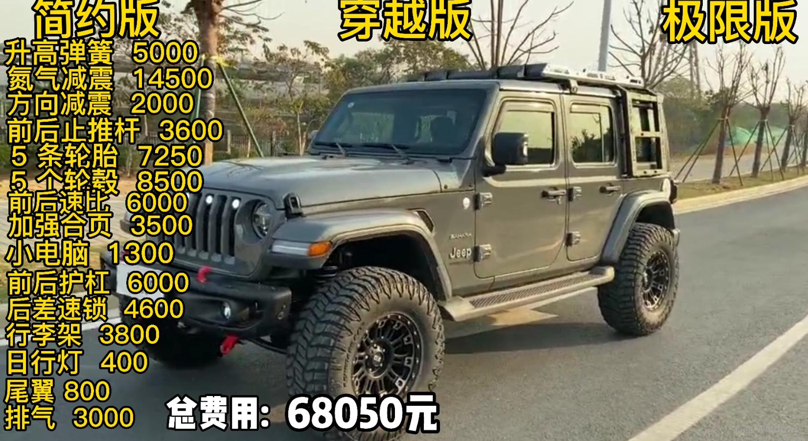 第五期牧马人特辑完结篇（上）（三种不同配置的预算费用）