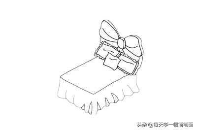 儿童公主床简笔画,简笔画公主床