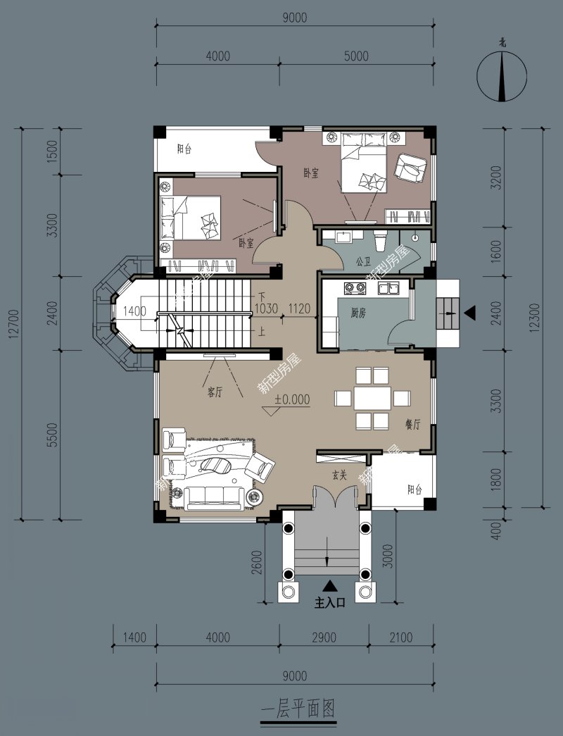 18米宽10米进深双拼两层别墅图纸,农村两层别墅怎么建