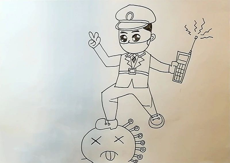 《抗病毒警察》--美美老师教你学画画