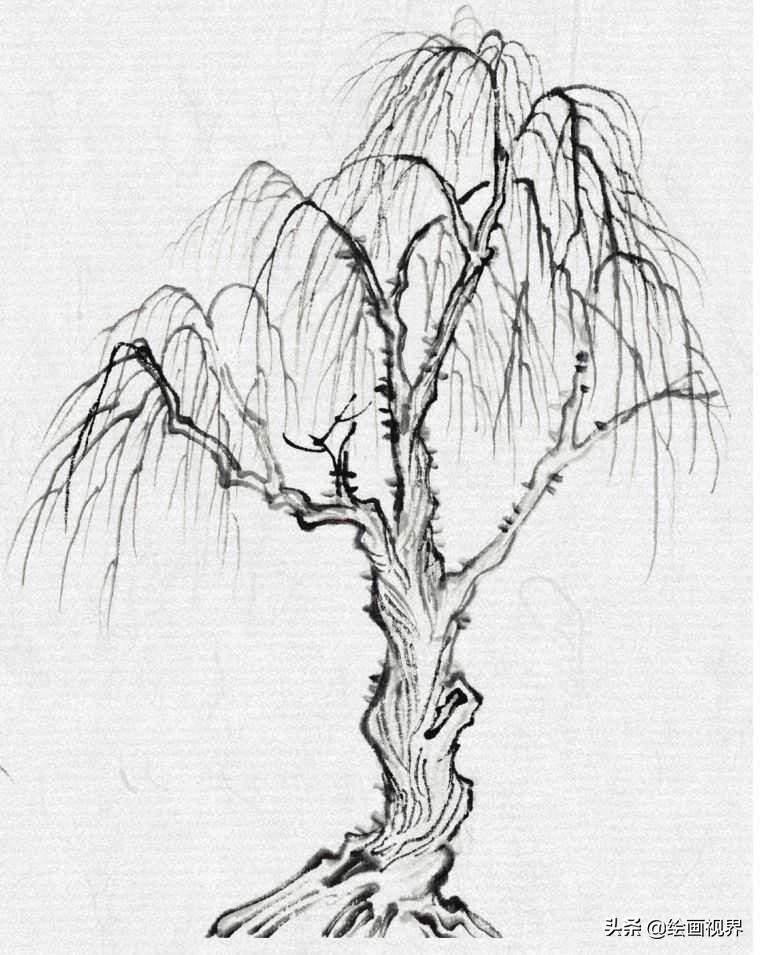 中国画零基础入门技巧,中国画传统画树技法