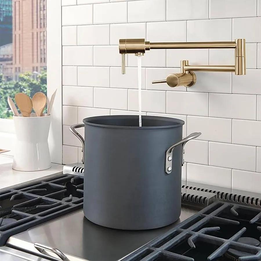 怎么在灶台墙上安装水龙头,灶台上装个抽拉式水龙头