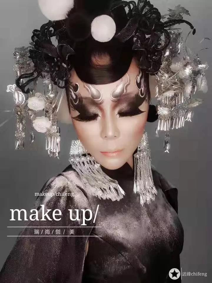 舞台纸质服饰创意妆,舞台创意妆整体造型