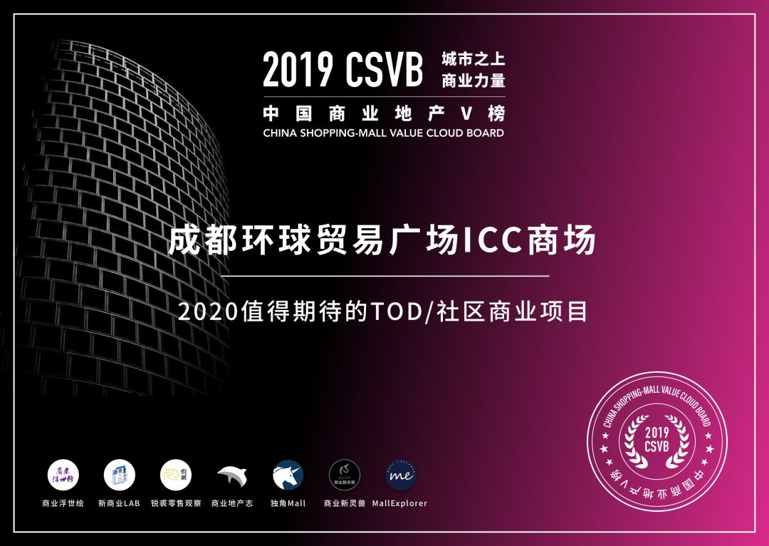 CSVB榜单证书发布-2020值得期待的TOD/社区商业项目