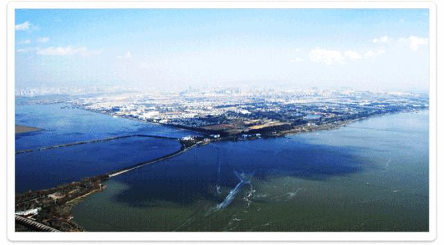 看滇池夕阳,五百里看滇池全景