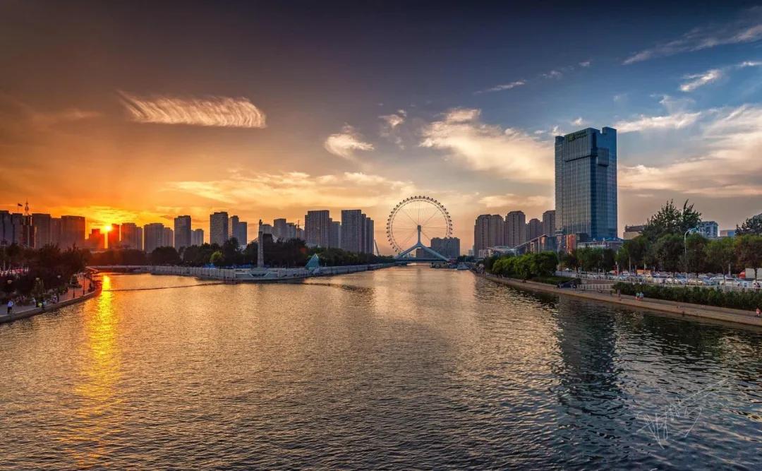 天津绝美夜拍,天津超美晚霞