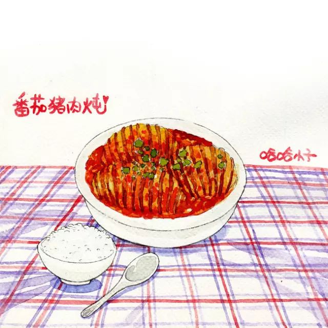 日本插画师的美食插画手绘图片,适合临摹的美食插画