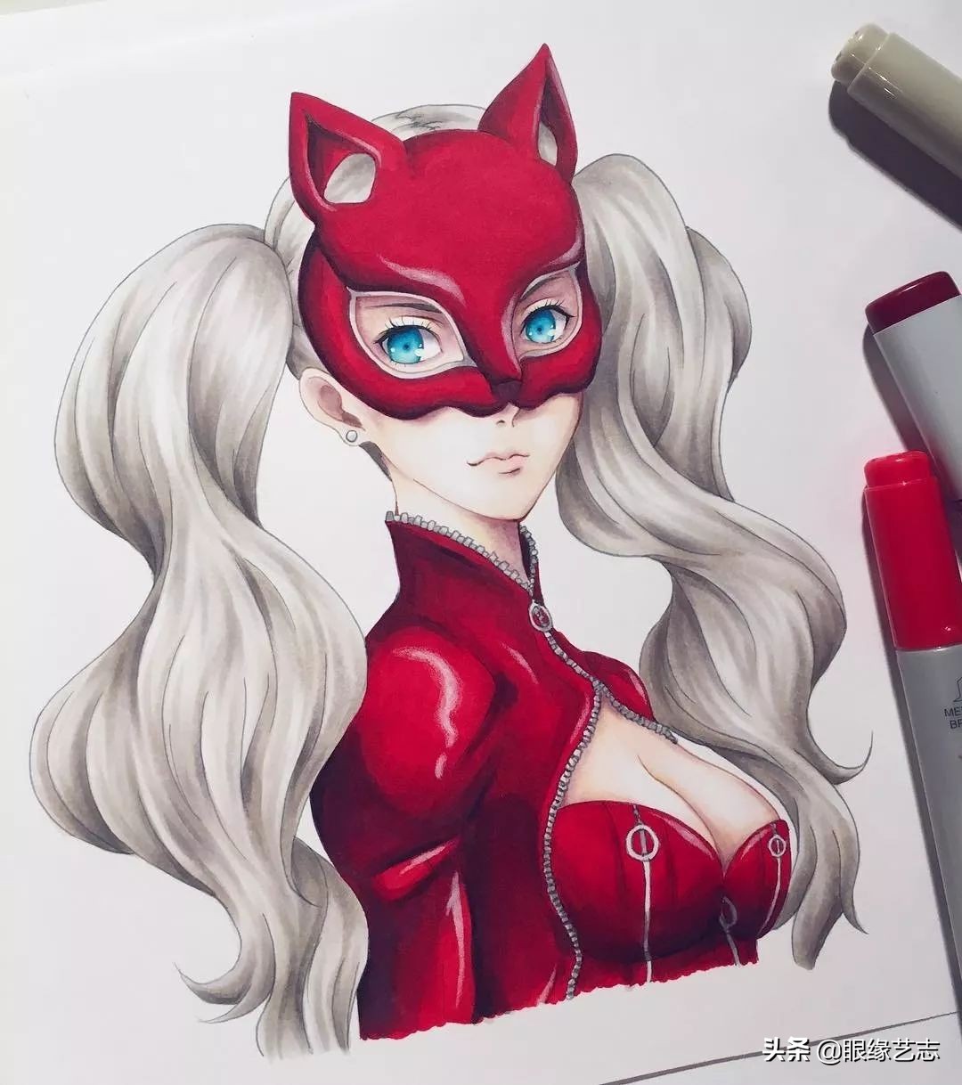 用touchmark马克笔画动漫人物,马克笔手绘动漫人物女生临摹素材