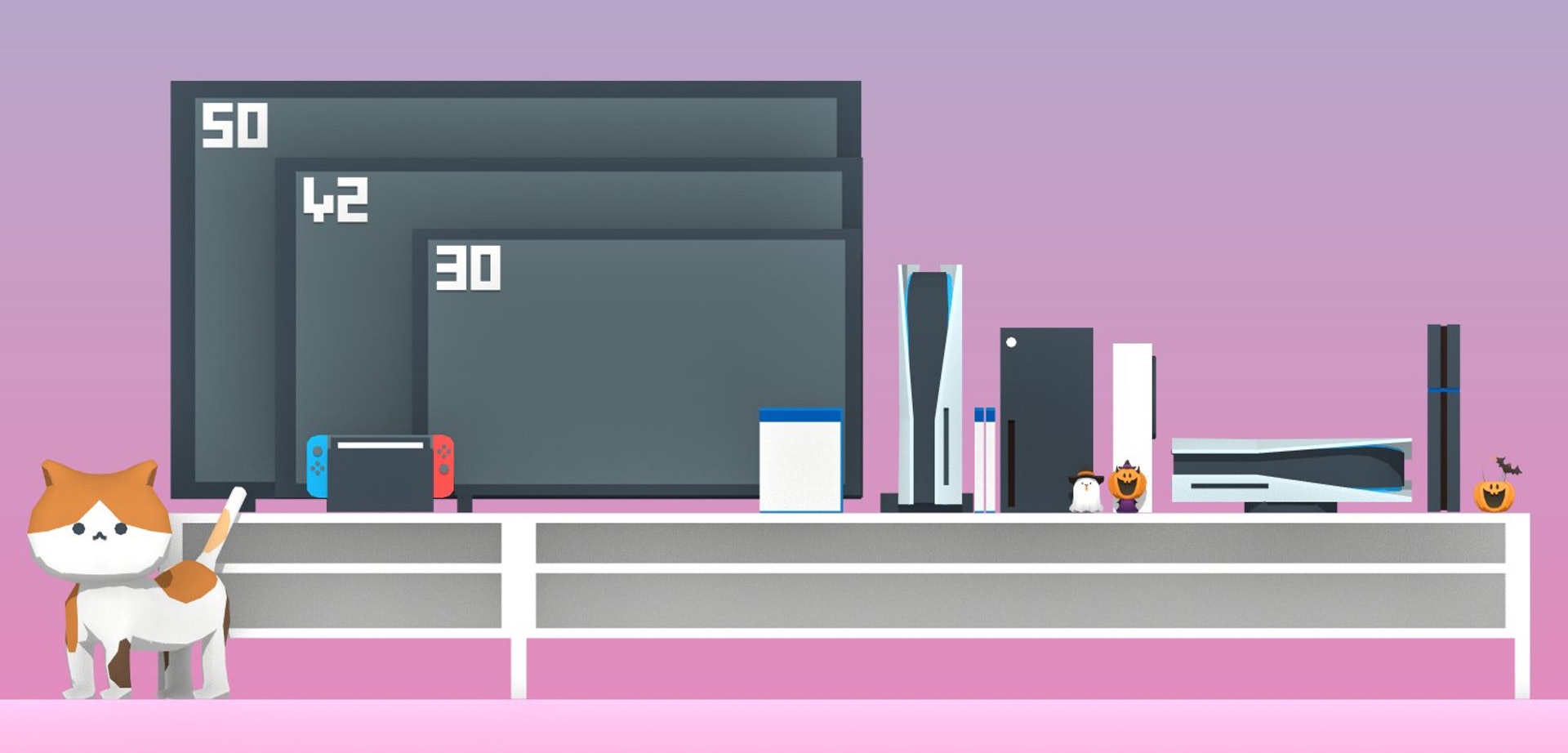 这次还要换电视柜？网友自制御三家主机摆放图，PS5超高超宽