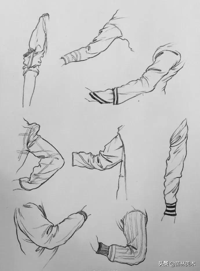 各种衣褶画法,衣褶不会上色