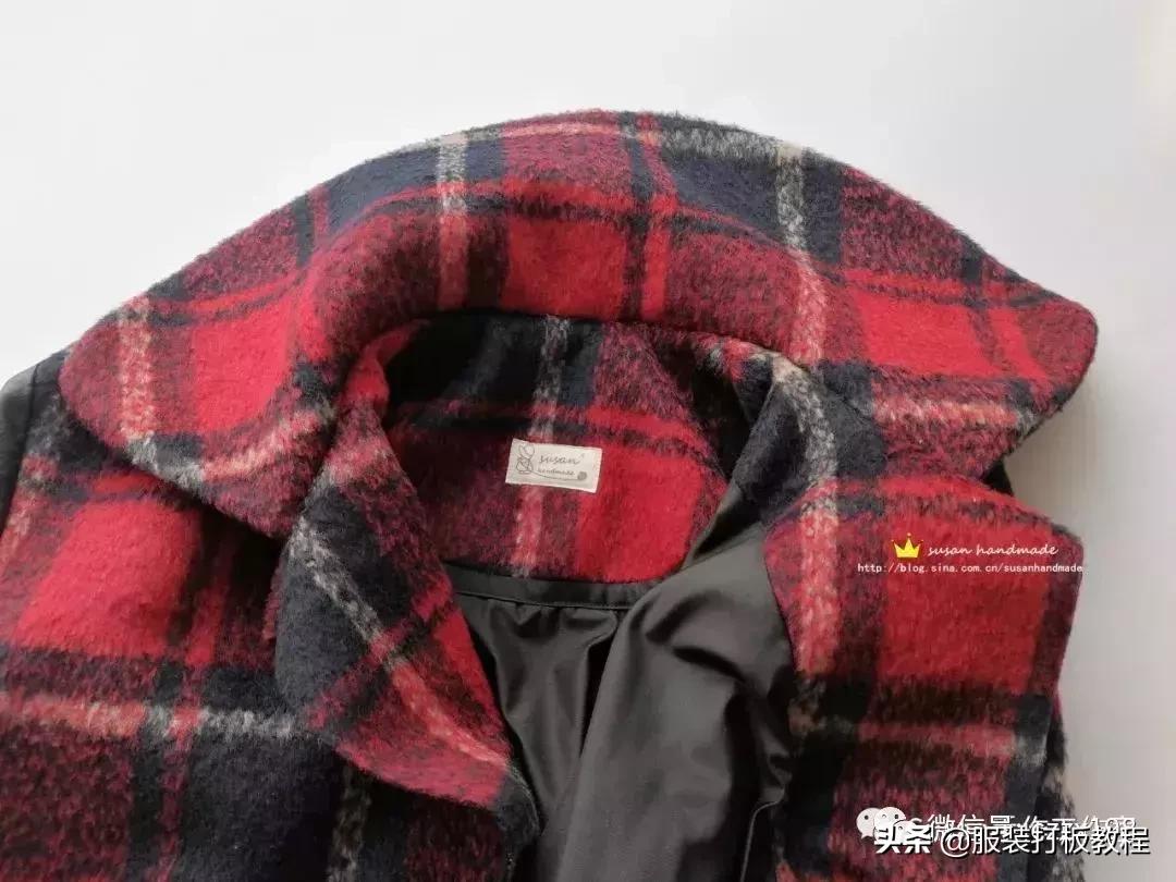 pu拼接呢外套,呢子拼接短款裁剪视频