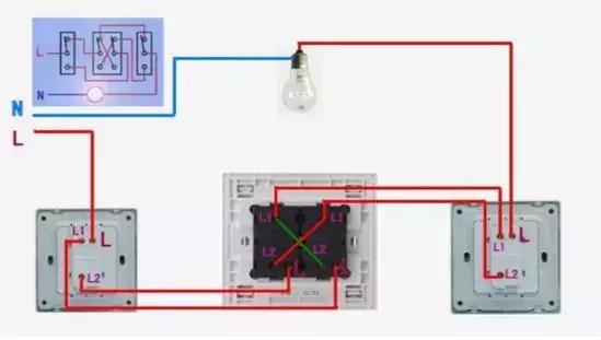三开双控做单控使用如何接线,单控双控三控接线实物图