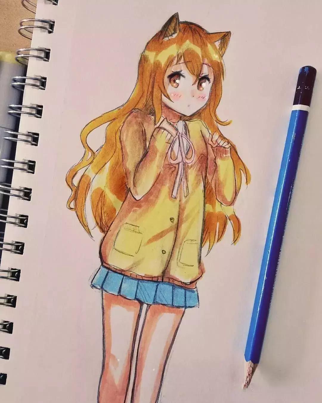 可爱动漫人物手绘马克笔,马克笔好看的动漫人物