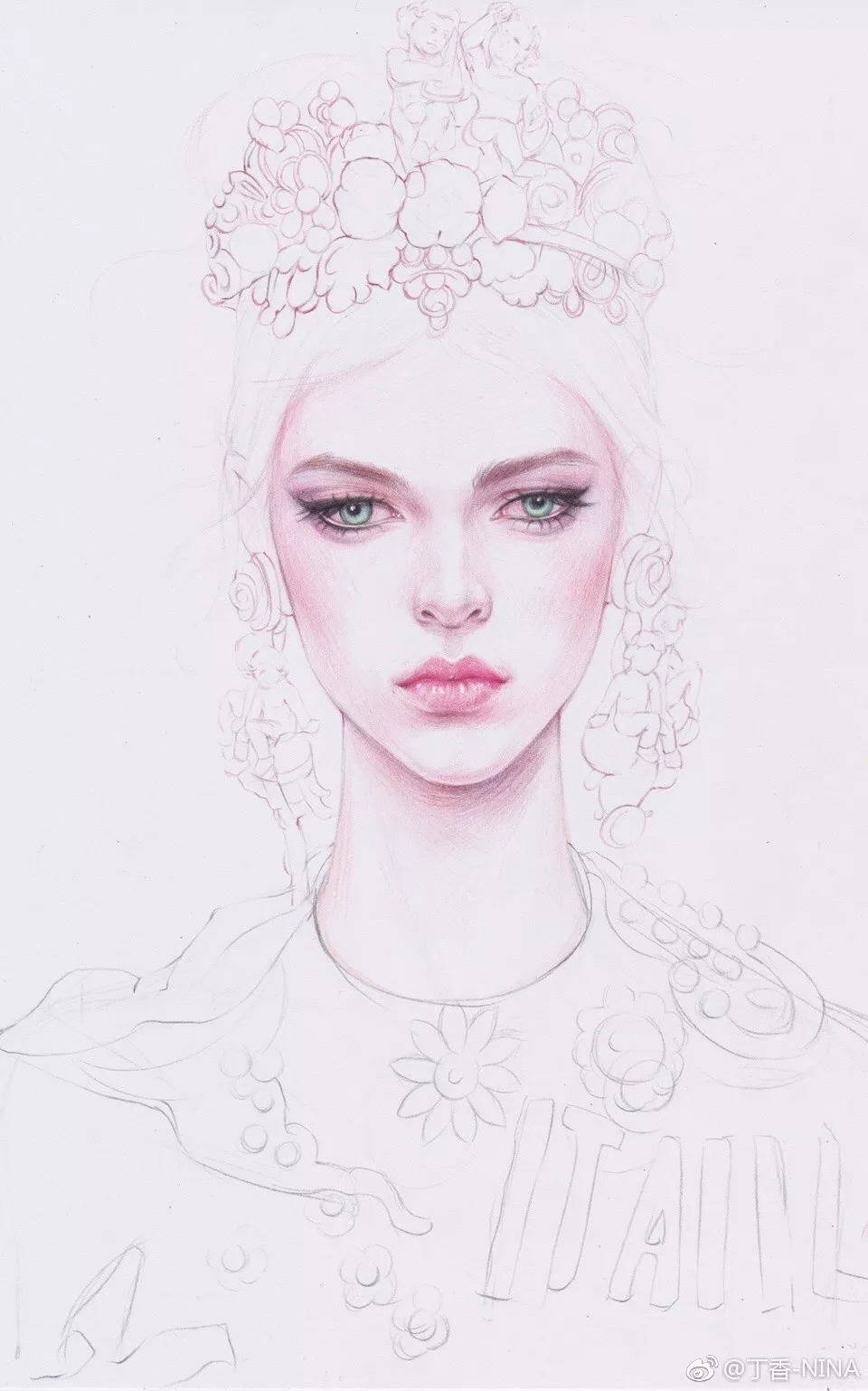 礼服怎么画好看仙气用彩铅,马克笔和彩铅裙子上色教程