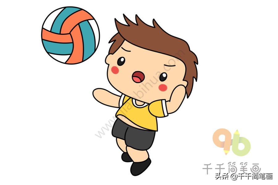 女排女孩怎么画简单又漂亮,排球少年怎么画排球