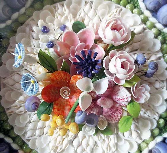 海边捡的贝壳可以做什么手工,贝壳创意手工种花