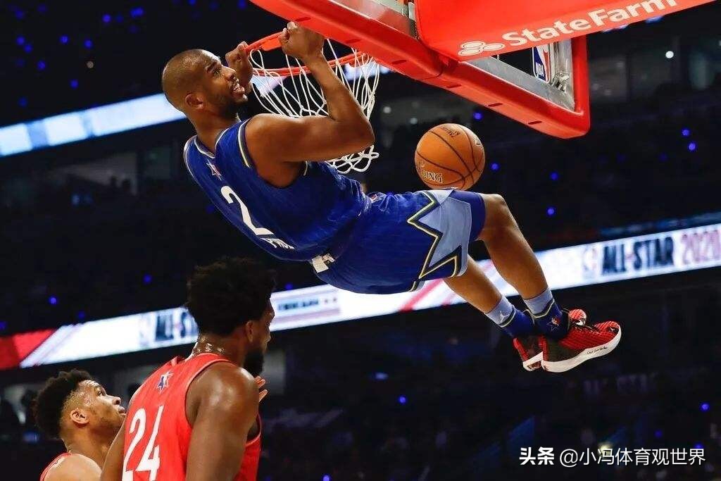 19年全明星首发保罗扣篮,保罗乔治唯美360度大风车扣篮60帧