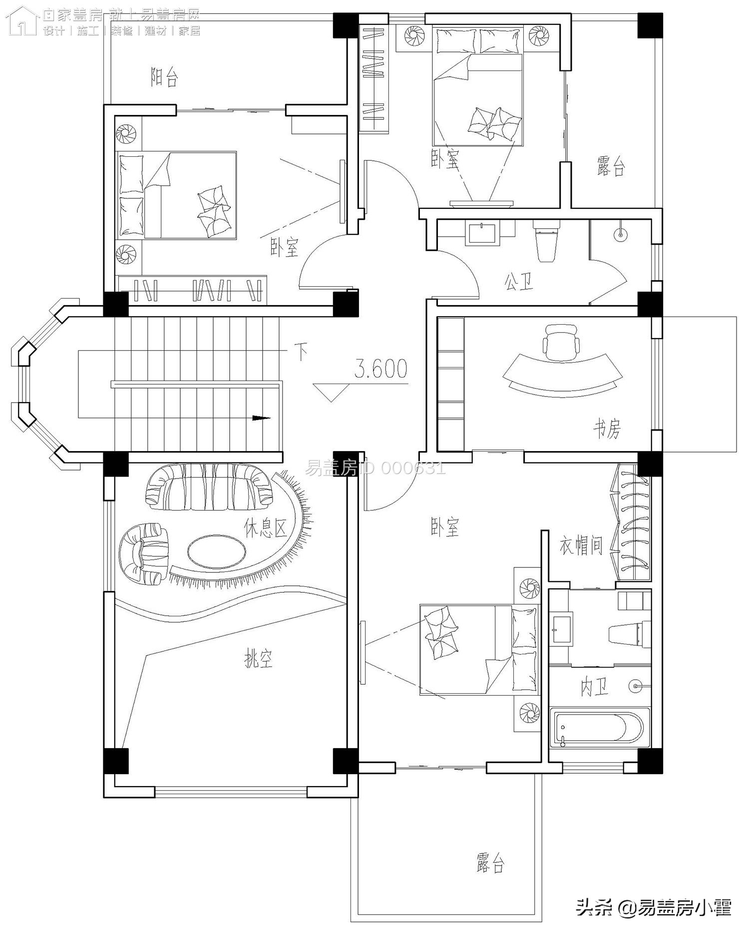 农村自建房2层欧式别墅设计,面宽10米欧式风格二层小别墅