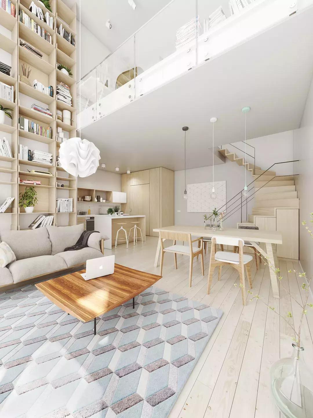 轻奢新中式挑空客厅效果图,挑空客厅极简设计案例