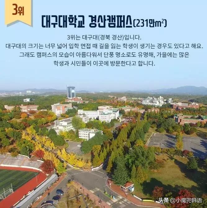 占地面积最大的韩国大学TOP30