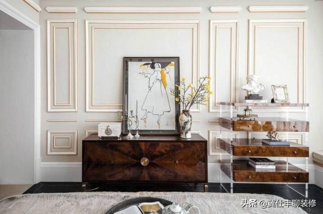 石膏线条天花板装修效果图,简单的石膏线条装修