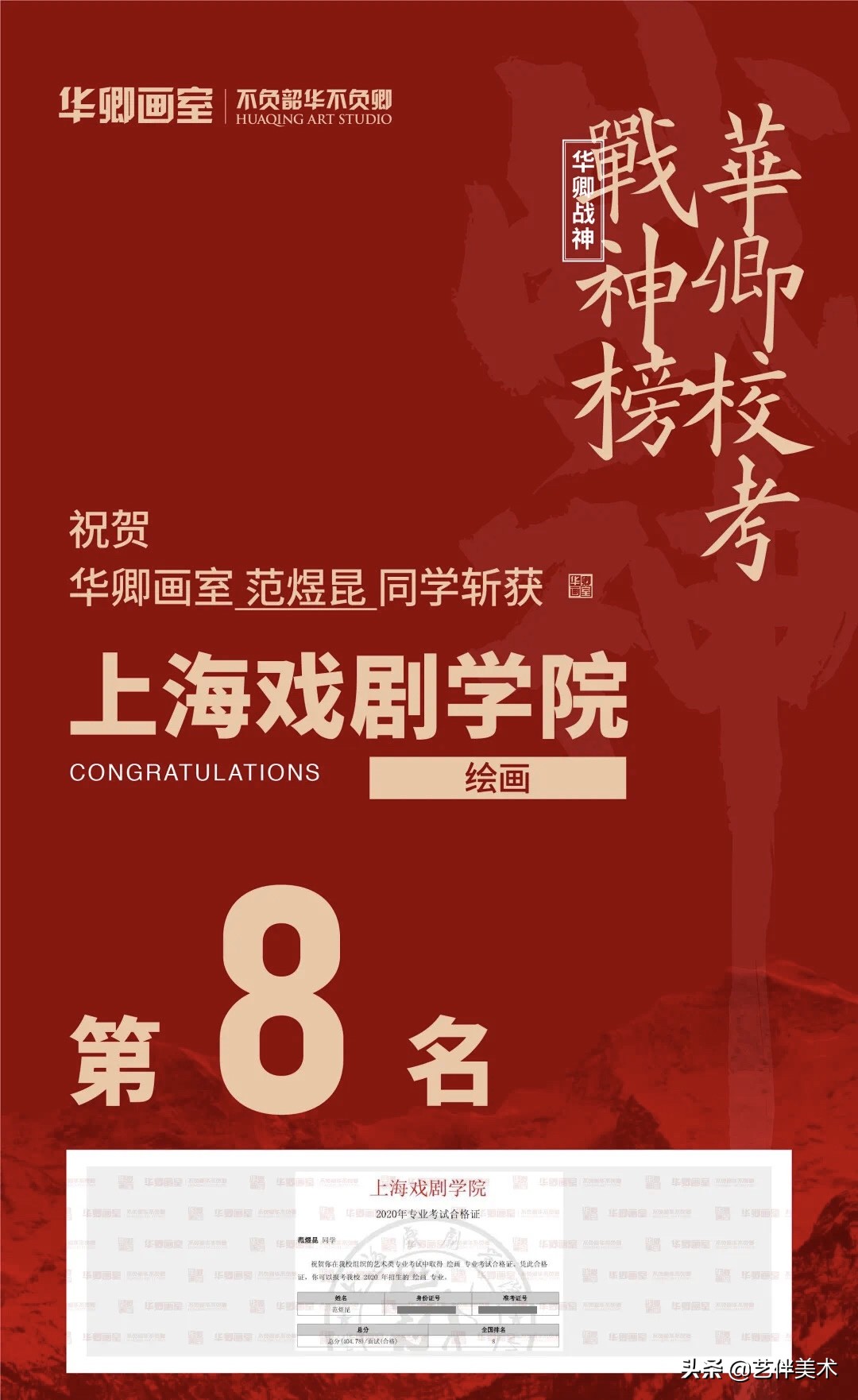 华卿画室—上戏四冠王专访“我想告诉您，我一定不会让您失望的”