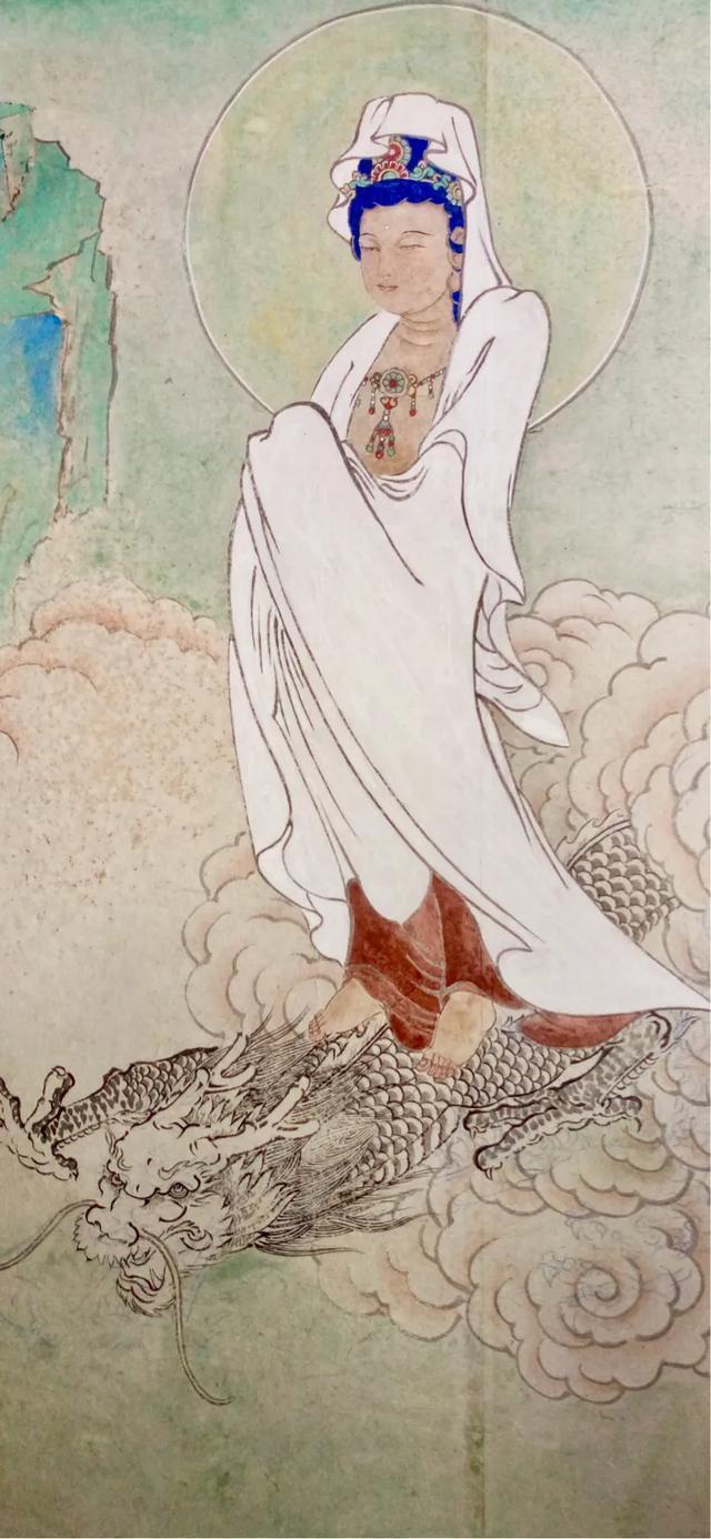 观音菩萨三十二像工笔画,观世音菩萨画像工笔画