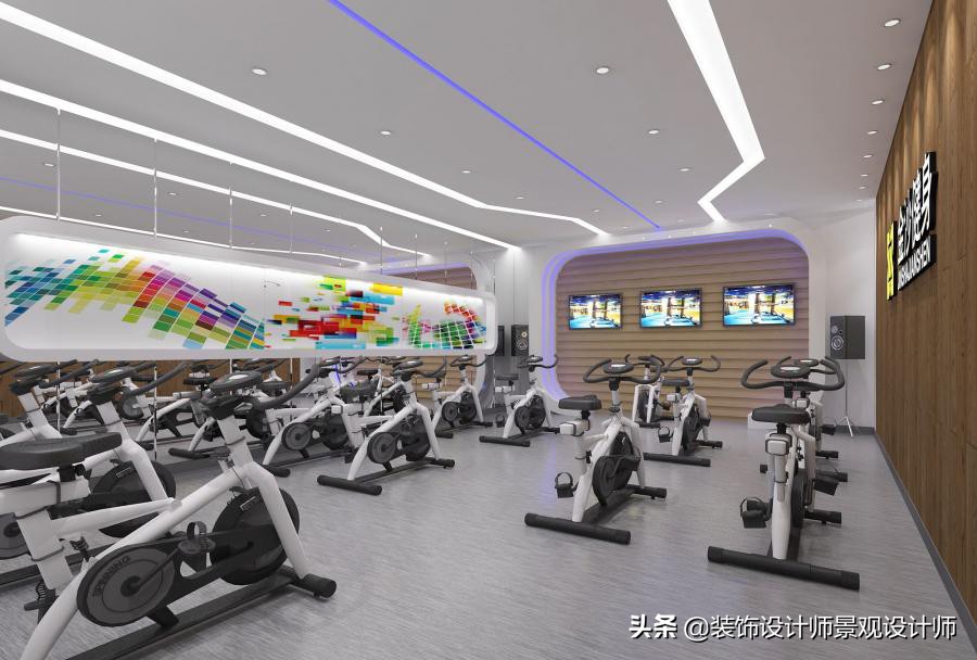 公司健身房设计效果图,书房健身房二合一设计效果图
