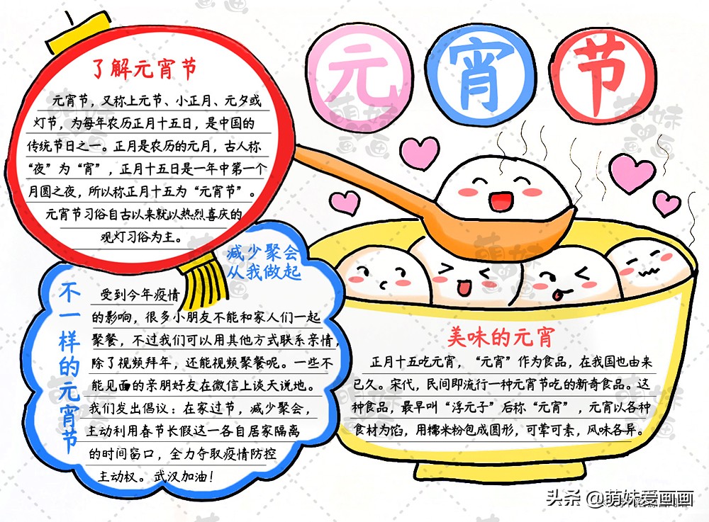 以元宵节和疫情为主题的手抄报,关于元宵节春节疫情防控的手抄报