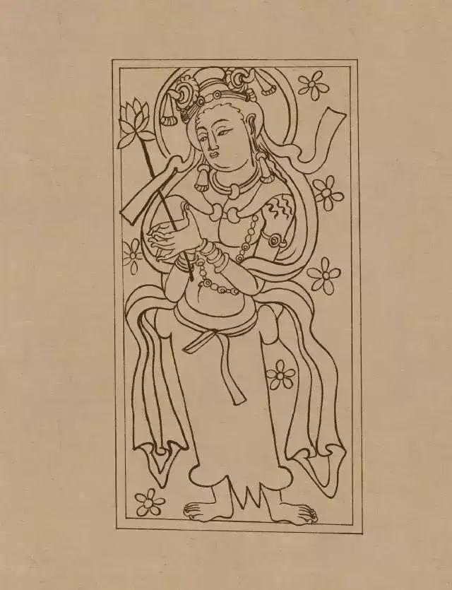 敦煌画线稿描摹,敦煌壁画白描勾线教程