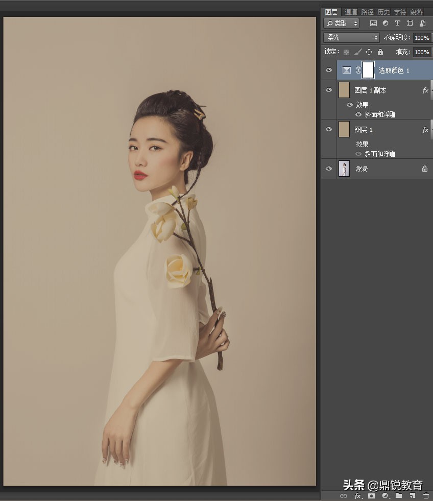 怎么用ps将美女照片调成仕女效果,ps把照片制作成工笔画效果教程