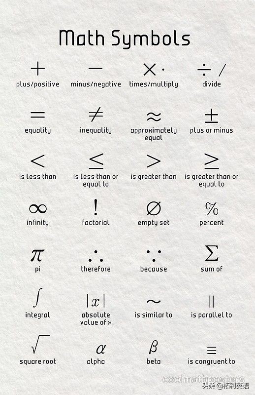 英语数学公式符号的读法,一篇文章看懂所有英语符号的读法