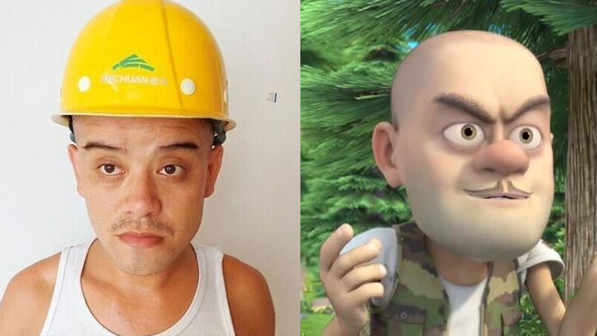 熊出没光头强和赵琳cos,cos熊出没赵琳