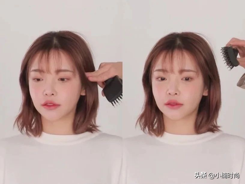 长刘海怎么吹蓬松发型视频教程,发型教程之刘海发根的弧度怎么吹