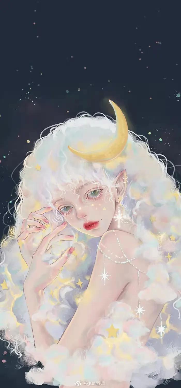 十二星座拟人图片涂色可打印,十二星座古风插画头像