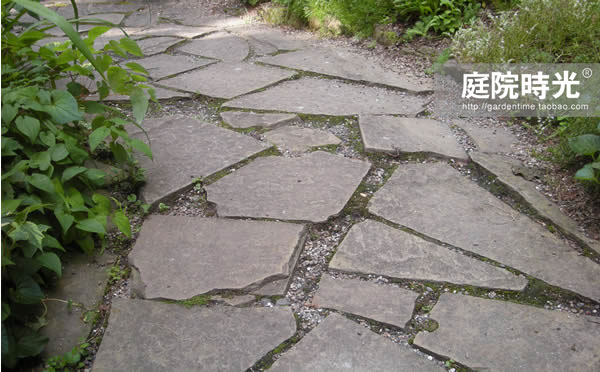 中式庭院古代老石板铺装,庭院铺装样式区域颜色搭配