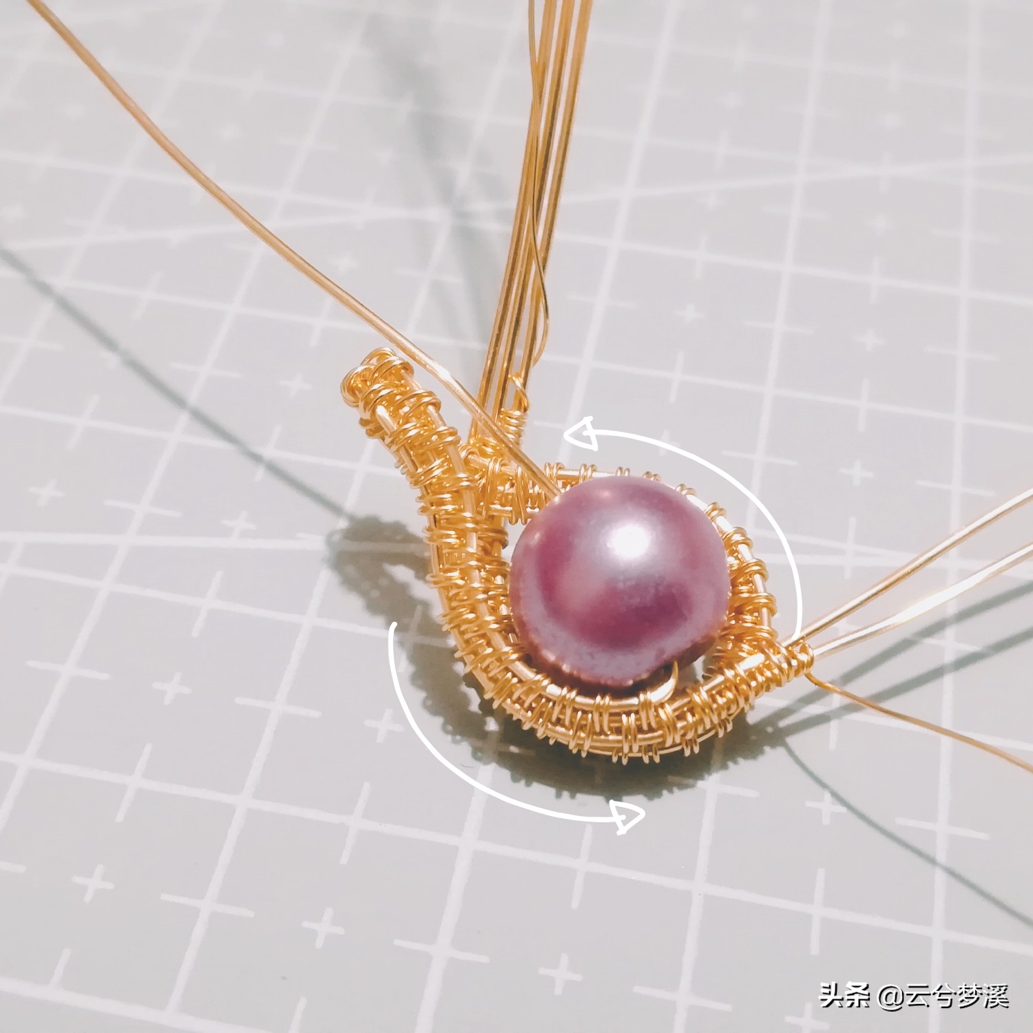 绕线教程铜丝珍珠吊坠,绕线珍珠吊坠