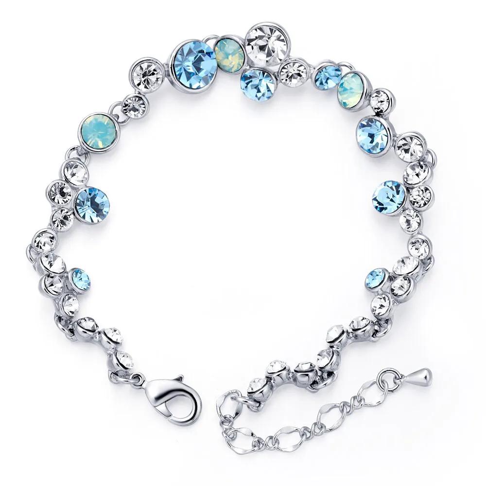 施华洛世奇恶魔之眼手链新款,宝石蓝施华洛世奇手链diy