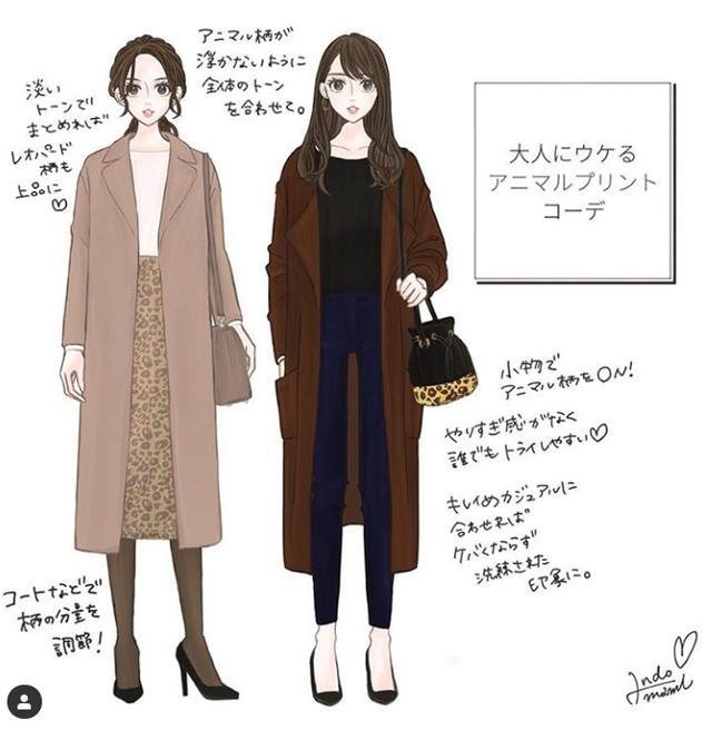 日系手绘穿搭秋冬,时尚穿搭潮流手绘