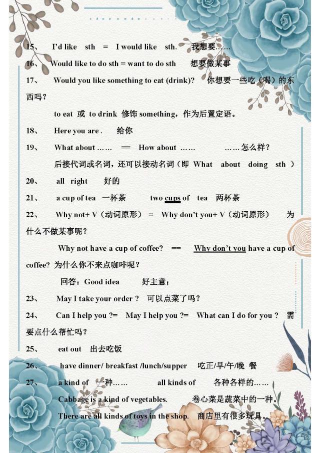 仁爱版初一英语知识点,七年级下册英语仁爱版知识点归纳