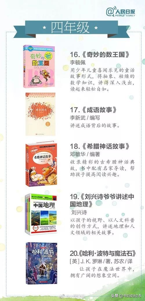 人民日报推荐1-9年级必读书单,人民日报推荐7-9年级中学生书单