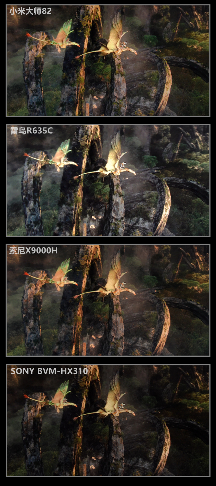 小米大师82PK索尼X9000H/雷鸟R635C全面评测