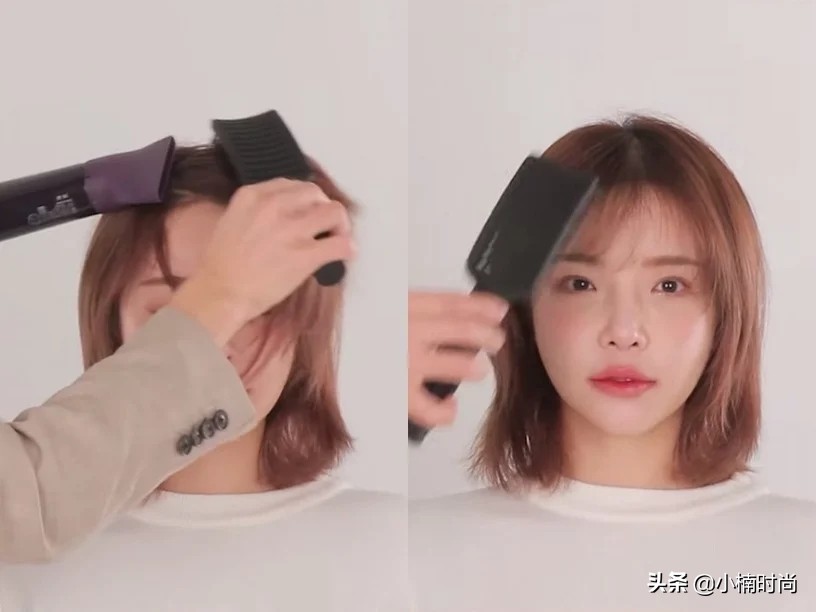 长刘海怎么吹蓬松发型视频教程,发型教程之刘海发根的弧度怎么吹