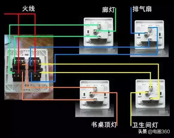 三位双控当单控用接线图,四控单开多控接线图
