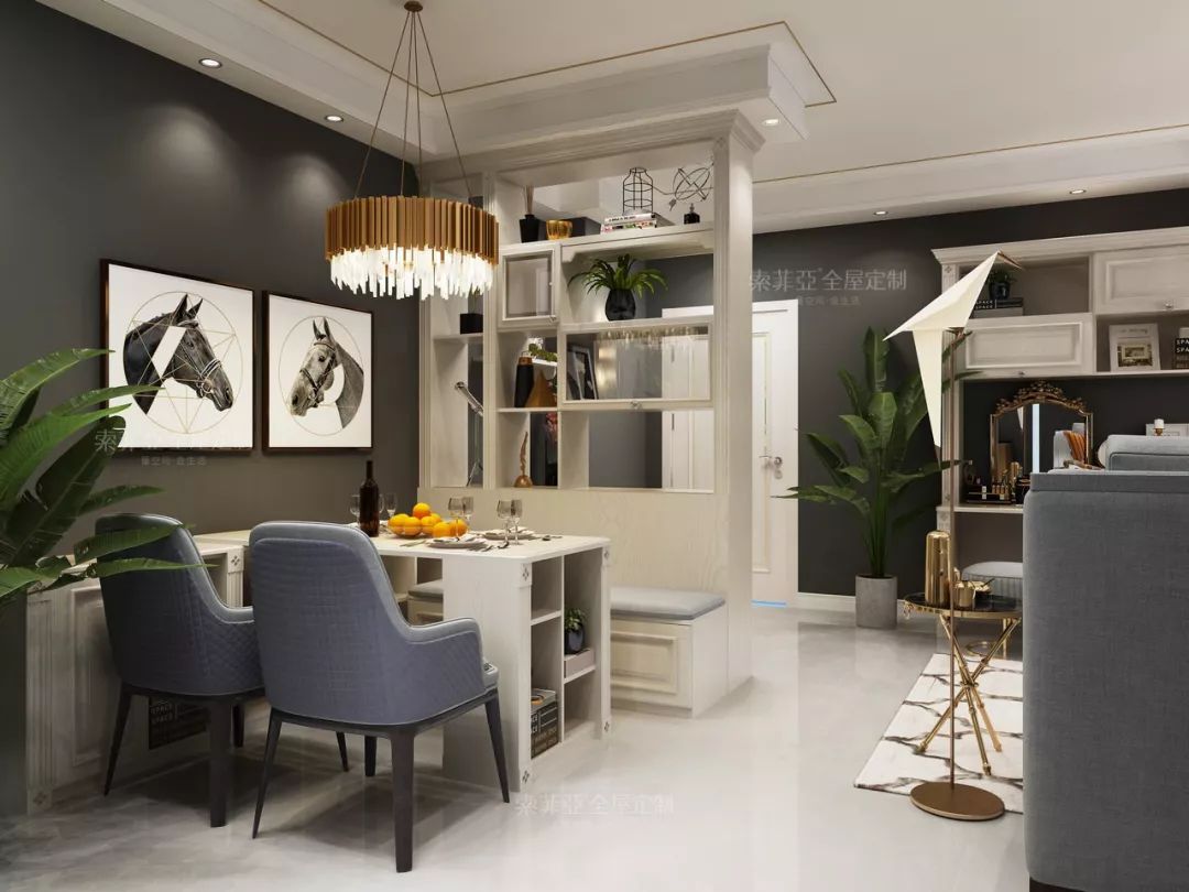 大门正对餐厅隔断效果图,客厅餐厅电视墙隔断效果图大全