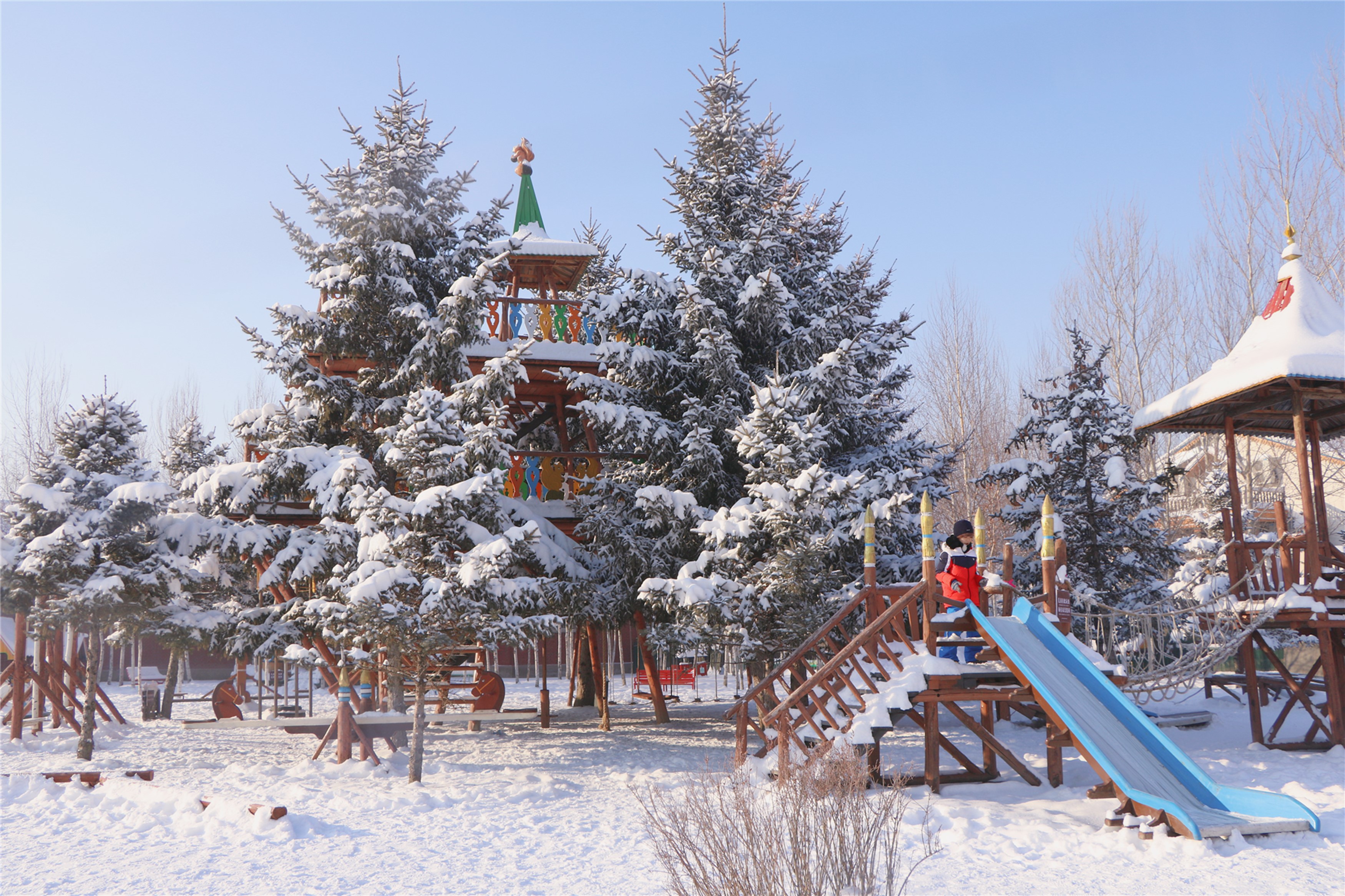 伏尔加庄园和俄罗斯风情小镇,伏尔加庄园浪漫的俄式冬季