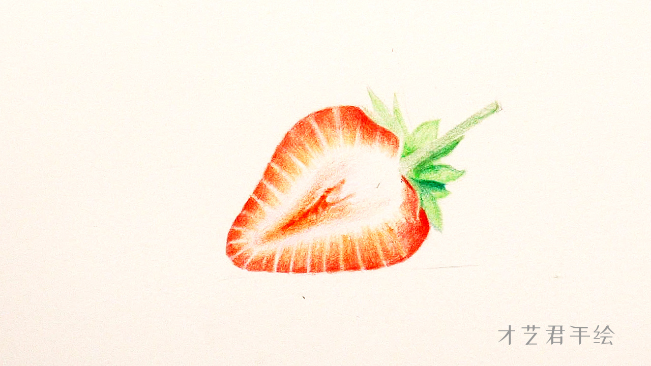 彩铅绘画入门零基础郁金香,水溶性彩铅画法步骤草莓