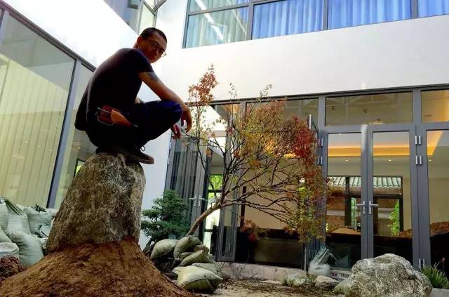 枯山水庭院景观制作过程,庭院枯山水施工做法