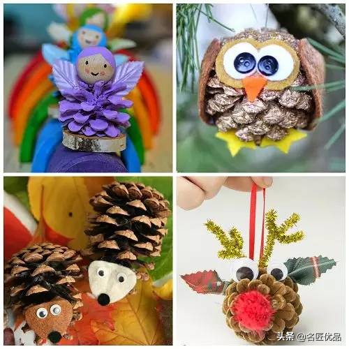 松塔创意手工实用又好看,松塔创意手工动物